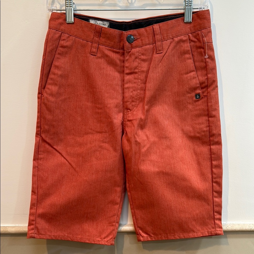Volcom Red/Orange Chino Shorts Classic Cotton Twill